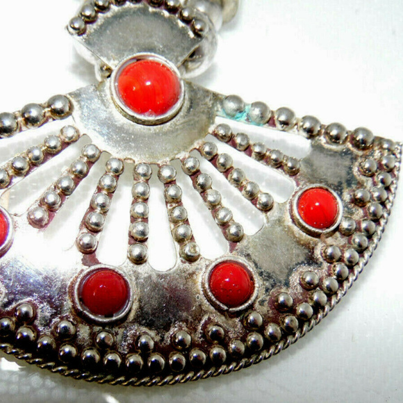 Vintage 80's Necklace Large Alloy Chunky with bell - Picture 3 of 8